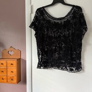 Lane Bryant Black Lace Blouse